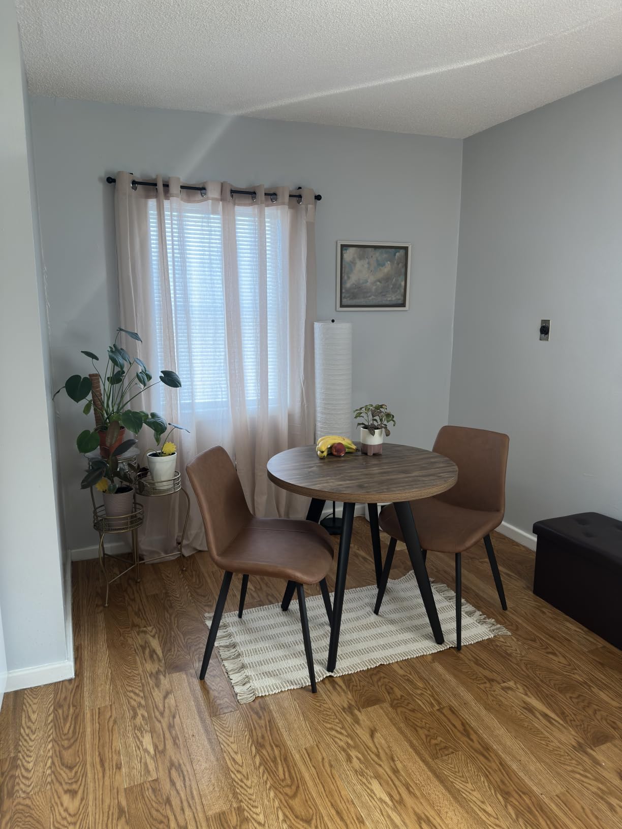 HIPIHOM Dining Chairs Set of 4, Modern Dining & Kitchen Room Chairs, Upholstered Faux Leather Cushion Seat and Sturdy Metal Legs (4 Grey Chairs) customer photo 1