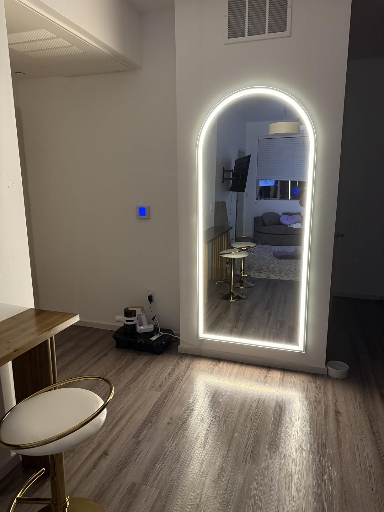 GLSLAND 34x76 inch Full Length Mirror with Lights, LED Full Body Mirrors customer photo 2