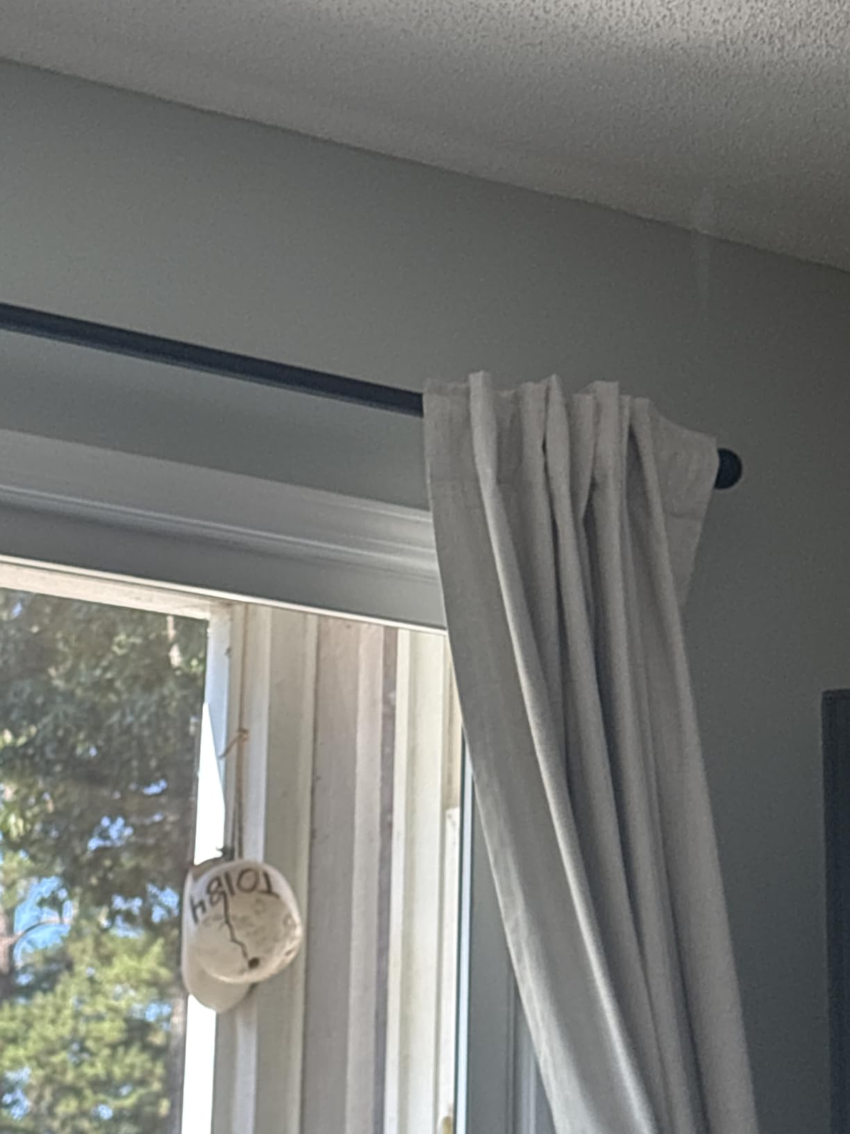 Curtain Rods 36-91 Inch, Black 1 Inch Adjustable Heavy Duty Curtain Rods for Windows, Decorative Modern Window Treatment Rod, Telescopic Splicing Metal Drapery Pole, Easy Installation customer photo 1