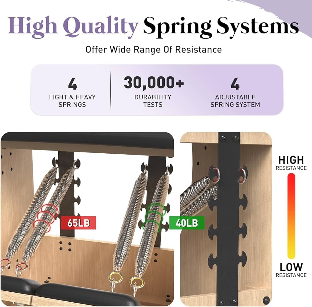 PAETA Pilates Chair,Pilates Combo Chair,Wunda Chair with Resistance Bands, Handles, and Split Pedals, Professional Yoga Chair Pilates Machine for Home and Studio Use customer photo 1