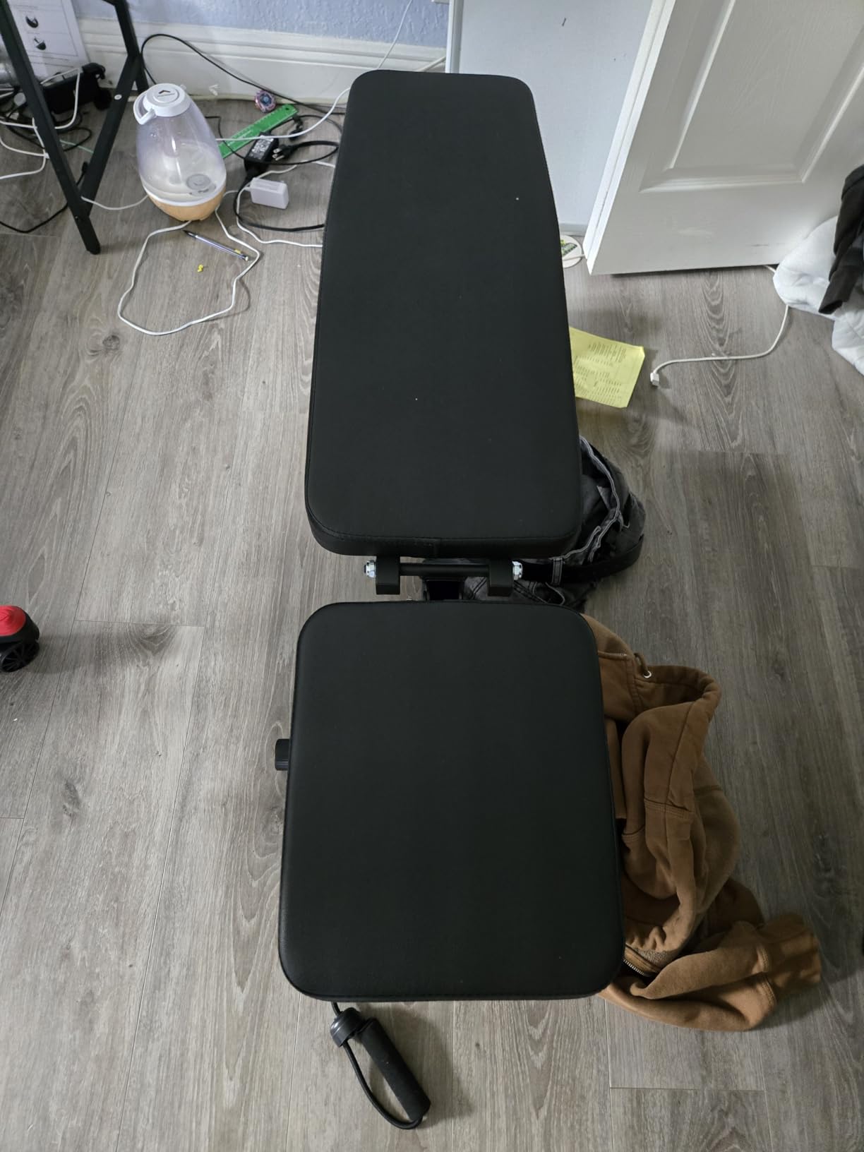 Adjustable Weight Bench for Home Gym, Foldable Workout Bench, 600LBS Incline Decline Flat with Resistance Bands customer photo 1
