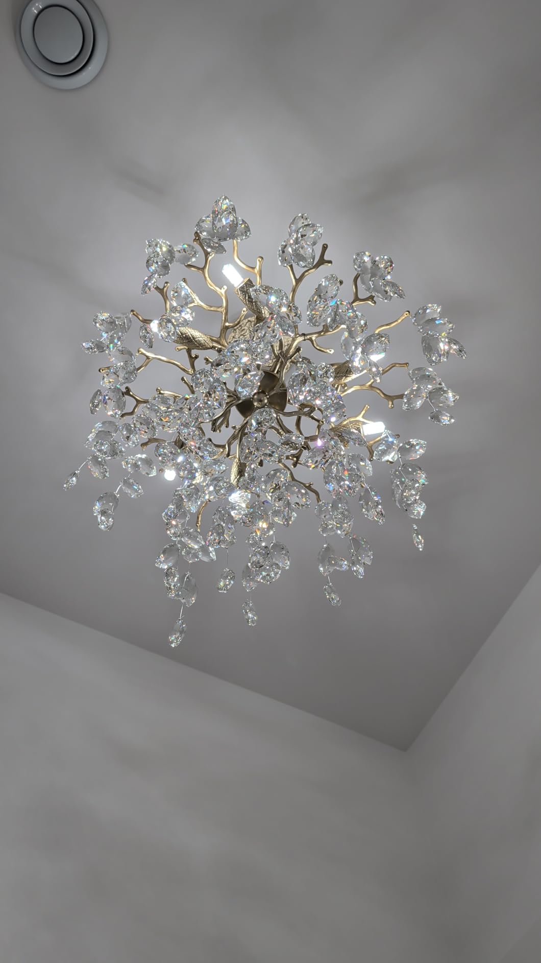 H61'' Modern Gold K9 Crystal High Ceiling Chandeliers, 23-Lights Staircase Chandeliers,Luxury Large Crystal Tree Branch Chandelier, D40'' Foyer Chandelier,For Living Room,Entryway,Dining Room customer photo 2
