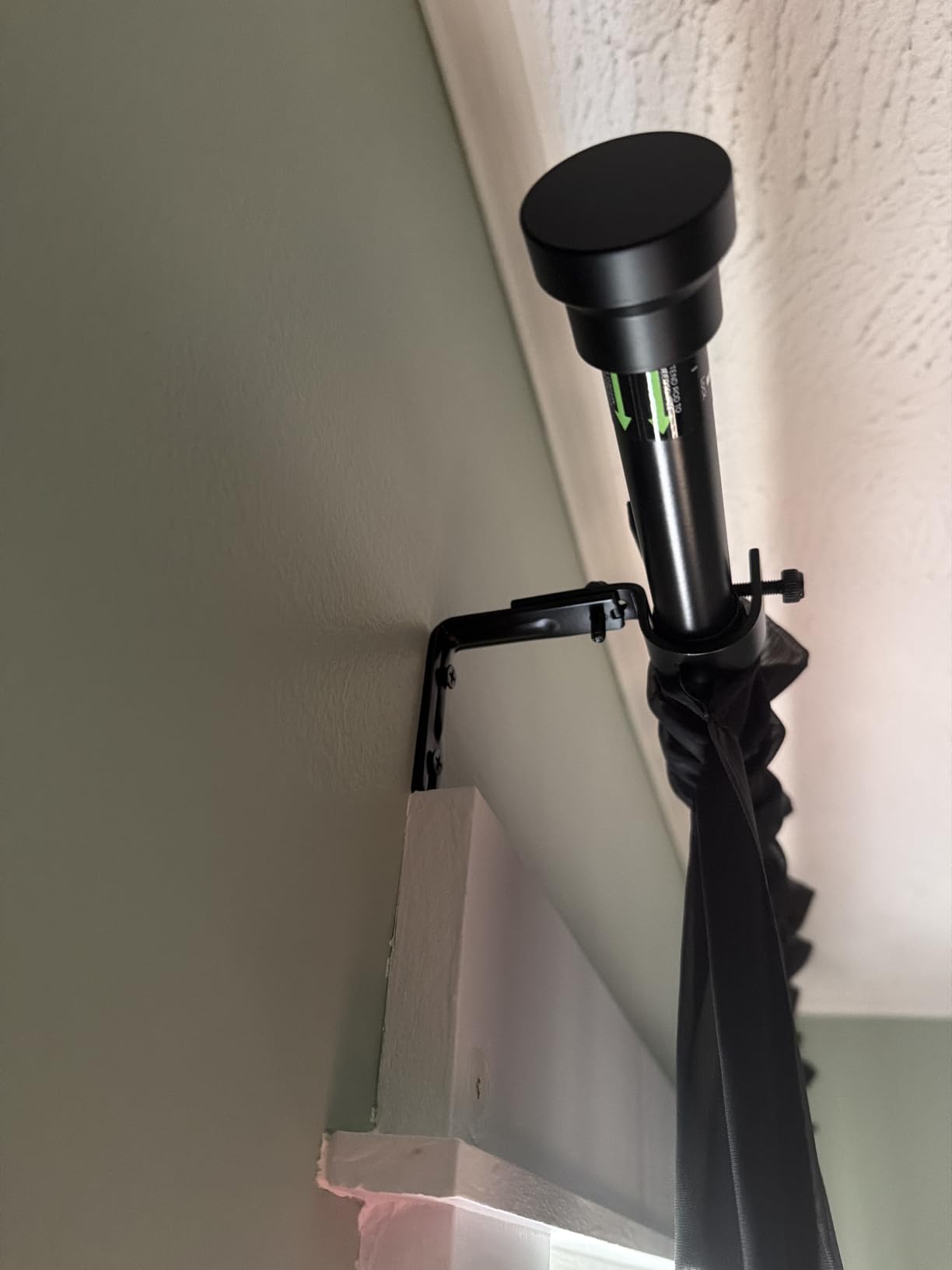 YaFex Curtain Rods 32-144 Inch, Heavy Duty 1 Inch Adjustable Curtain Rod for Windows, Black Extra Long Window Treatment Rods, Modern Design, Easy Installation customer photo 1