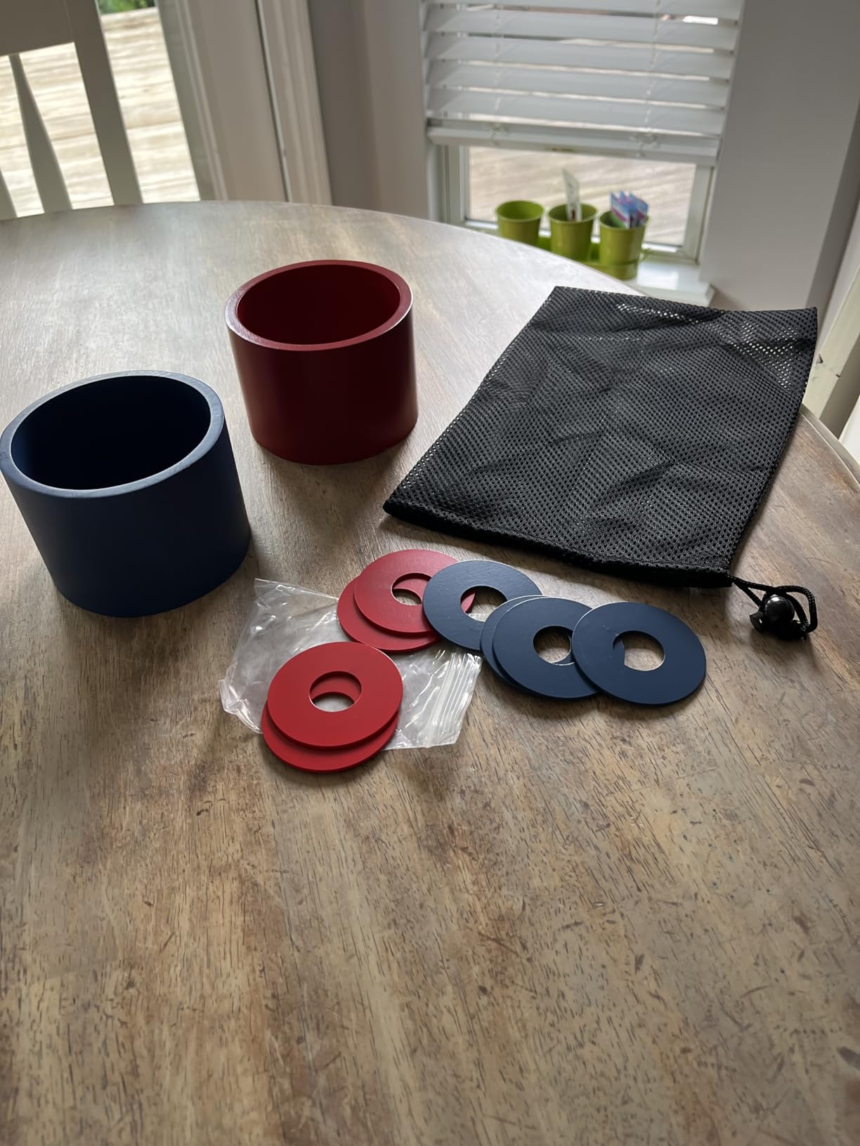 Washer Toss Game Sets Includes 2 Solid Wood Targets and 8 Metal Washers, Portable Beach Cornhole Game Ring Toss Games Outdoor Beach Yard Games for Adults and Family customer photo 2