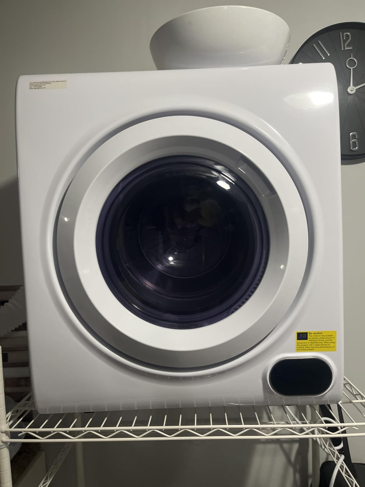 Feelfunn 3.5 Cu. Ft. Portable Clothes Dryer, 1500W Front Load | LCD Touch Panel and Stainless Steel Tub Provide Convenient Tumble Drying for Laundry Rooms, Apartments, and Dorms customer photo 1