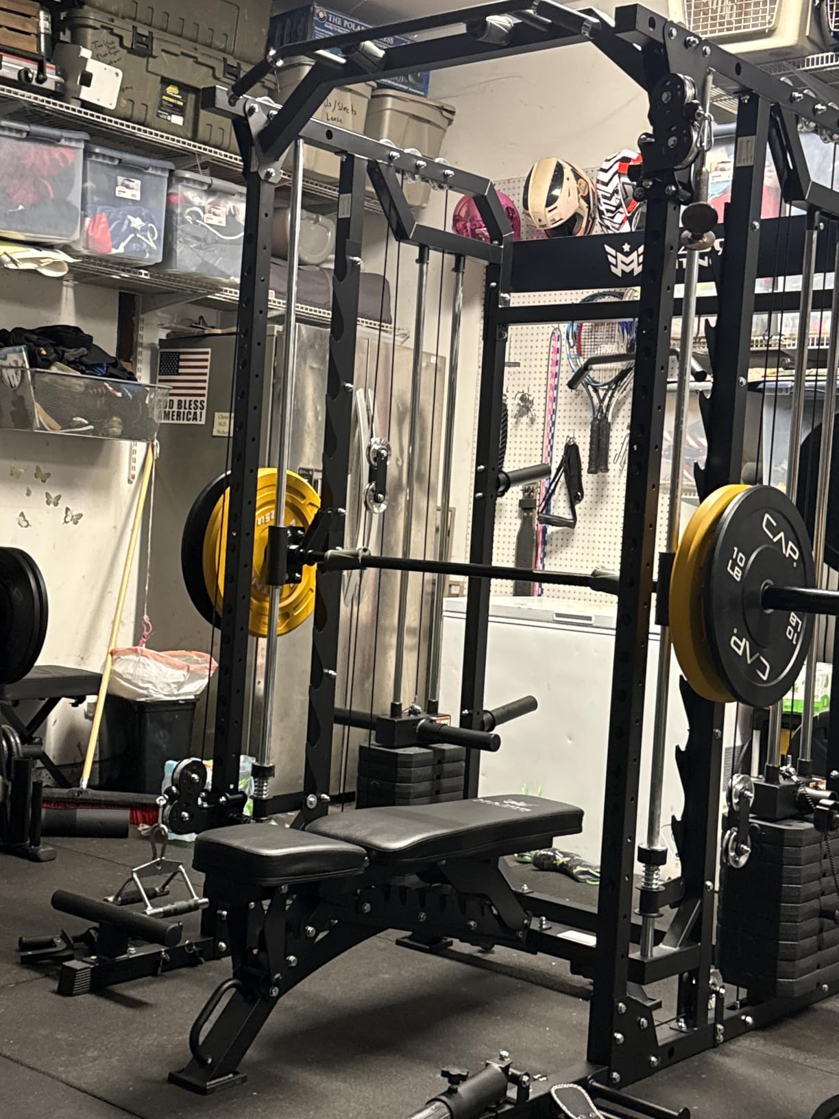 Major Fitness Drone2 Advanced Training Smith Machines - All-in-One Home Gym Squat Rack with Aluminum Pulley Set, Weight Bar, Dual LAT Pull-Down Systems & Cable Crossover Machine for Full-Body Workouts customer photo 1