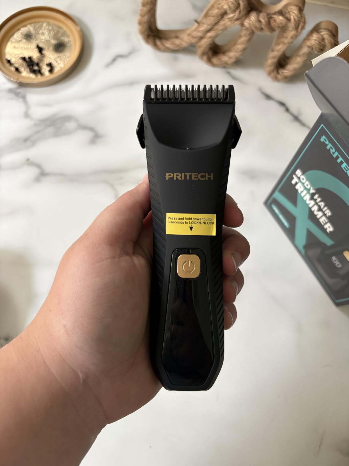 PRITECH Manscape Body Hair Trimmer - Waterproof Pubic Hair Ball Trimmer, Ceramic Blade Shavers Electric Razors for Men with USB-C Charging, Wet/Dry Use, Nick-Free Mens Grooming Kits, Gifts for Men customer photo 2