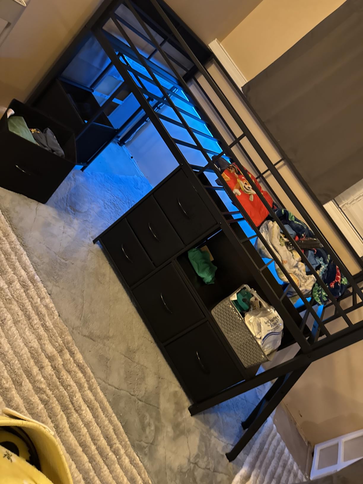 ADORNEVE Kids Low Loft Bed Twin Size with 7 Drawers, Bookcase, LED Lights customer photo 2