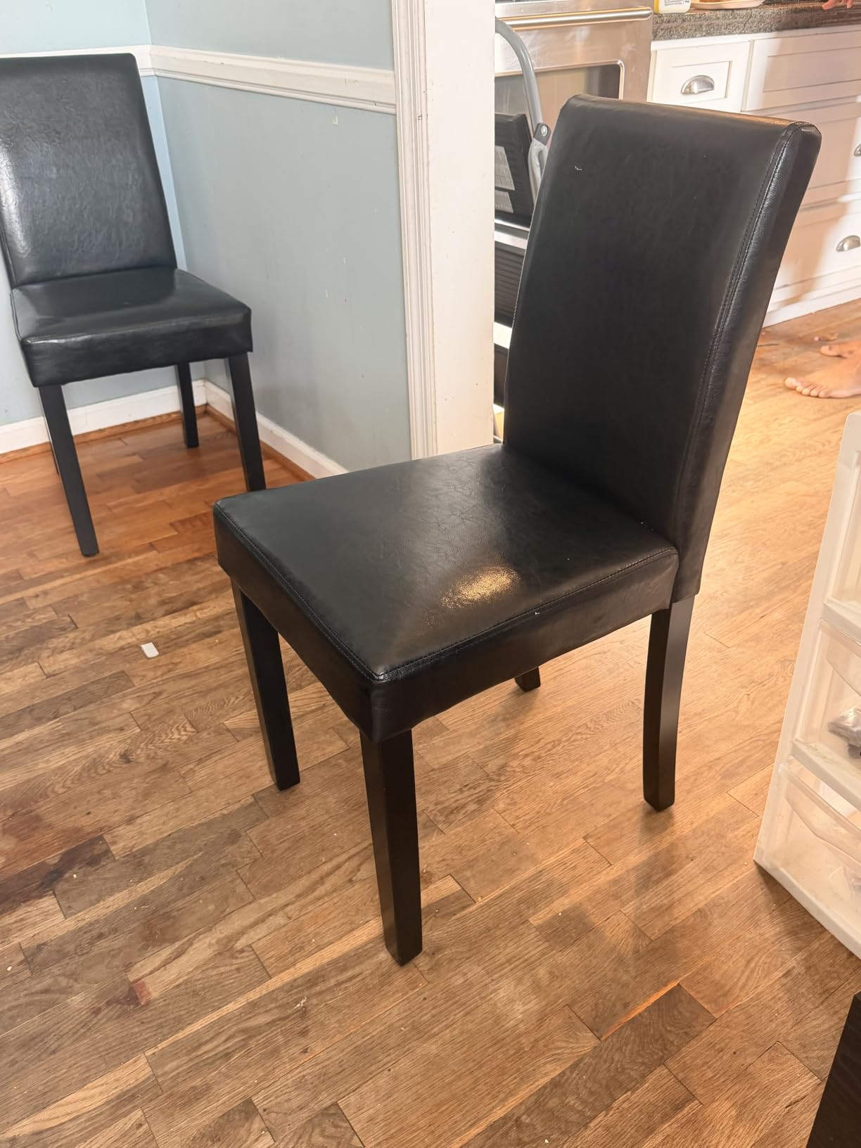 LSSPAID Dining Chairs Set of 6, Modern Stylish Fabric Upholstered Parson Chair, Dining Room Chairs with Solid Wood Legs for Kitchen Living Room, Grey customer photo 1