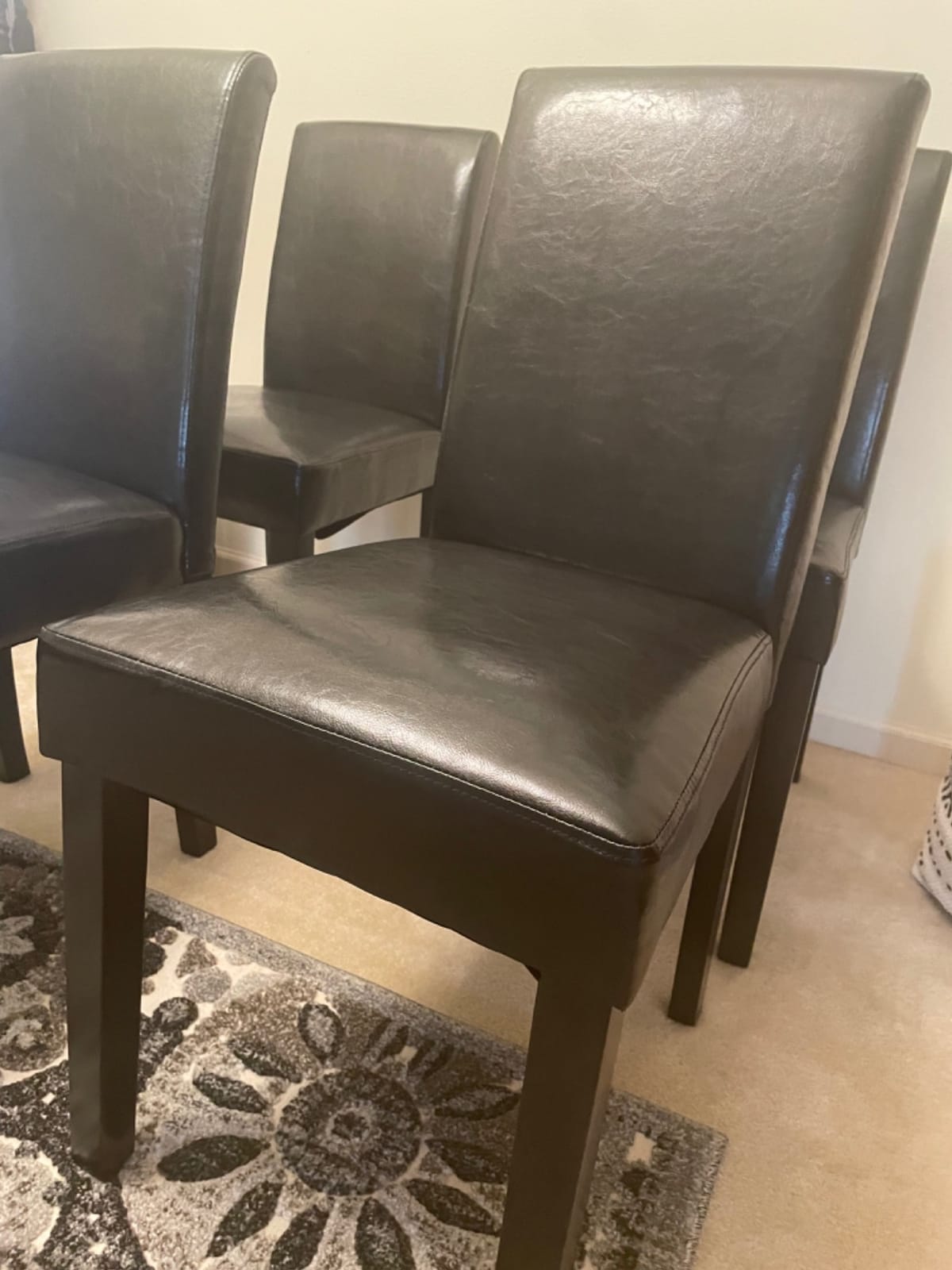 LSSPAID Dining Chairs Set of 6, Modern Stylish Fabric Upholstered Parson Chair, Dining Room Chairs with Solid Wood Legs for Kitchen Living Room, Grey customer photo 2