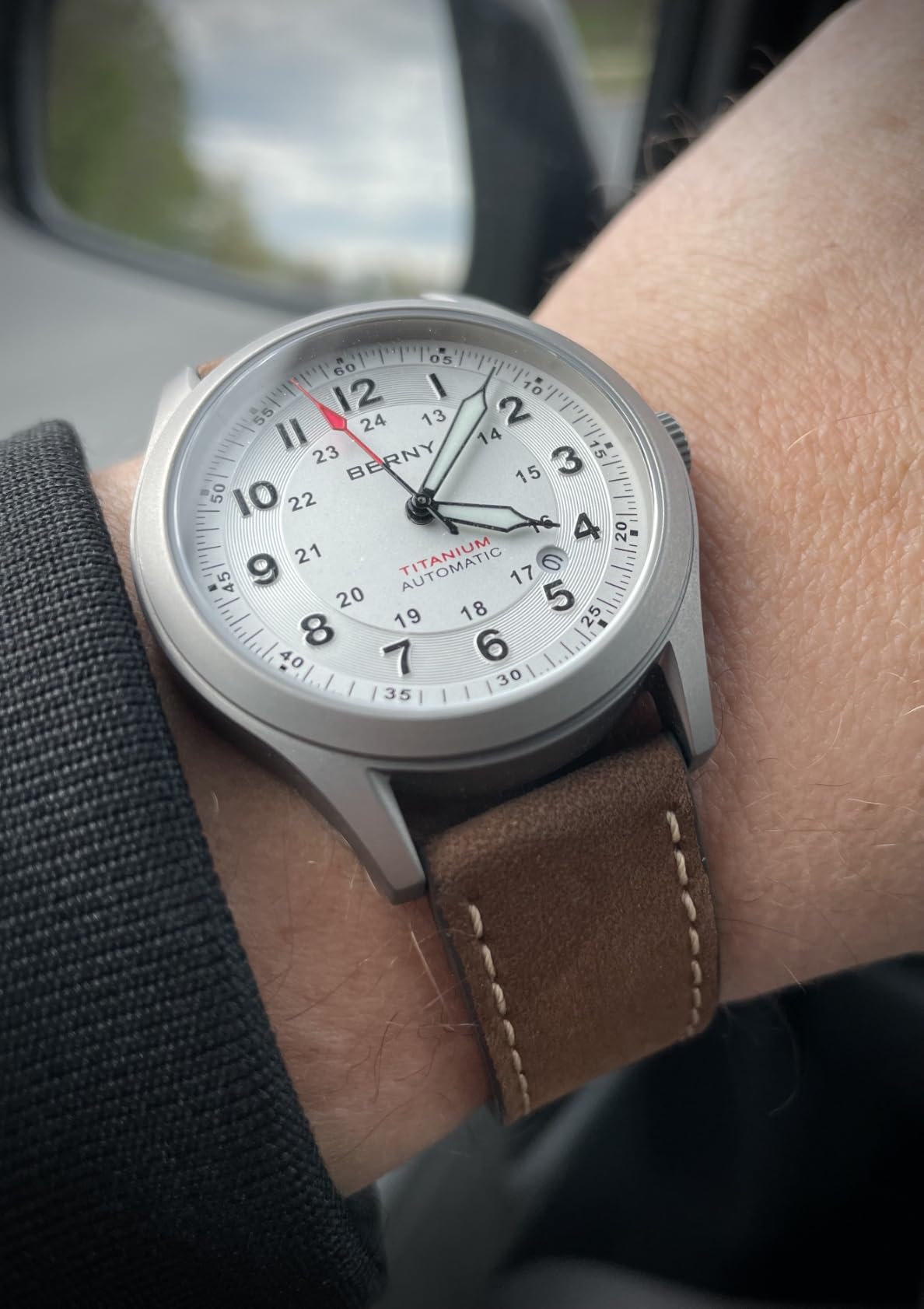 BERNY Titanium Automatic Watch, 10ATM Waterproof Men's Military Field Watch customer photo 2