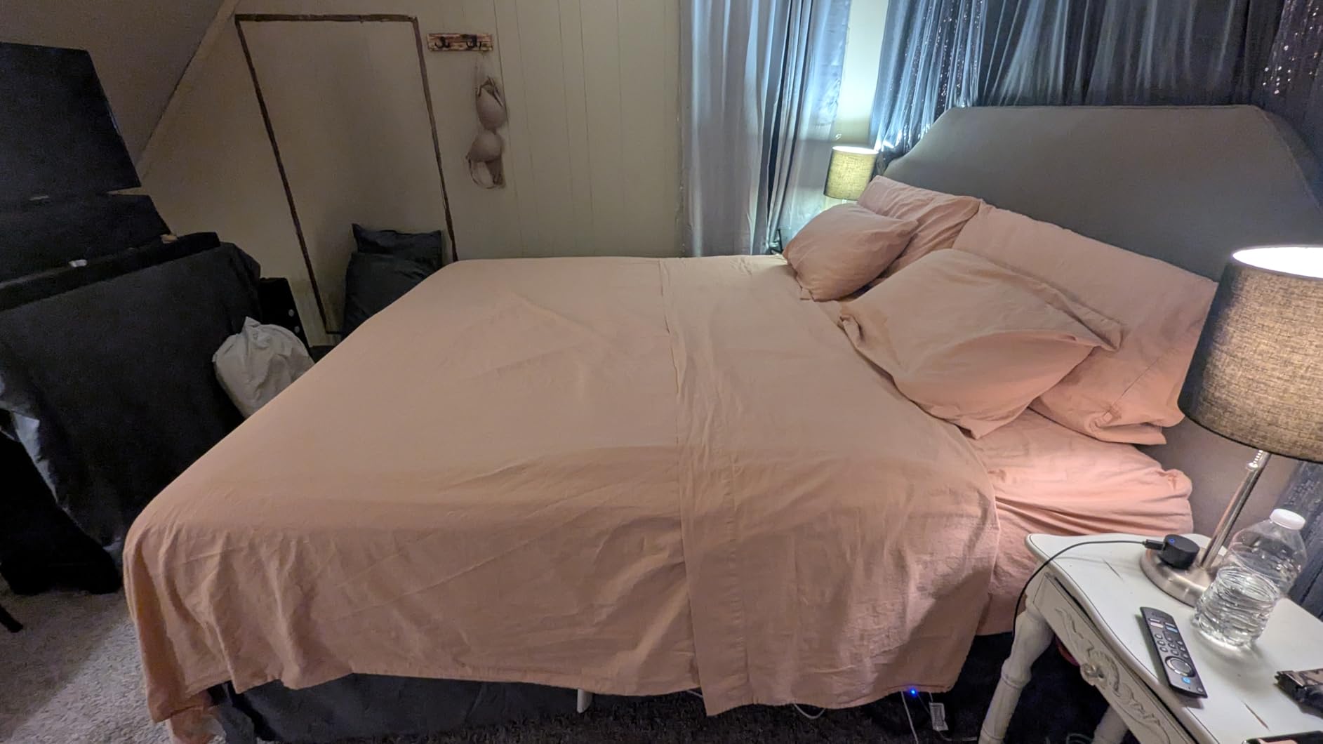 MEISHANG 100% French Linen Sheets Queen,4 Pcs,16