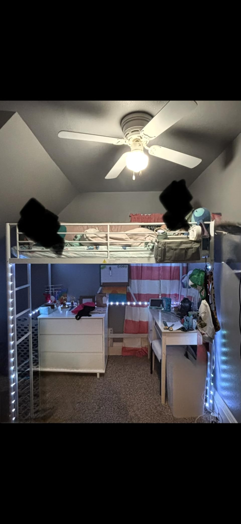 VECELO Loft Bed Twin Size, Metal Bedframe with Removable Ladder and Safety Guardrail, No Box Spring Needed, Space Saving, Noise Free, Matte Black customer photo 1