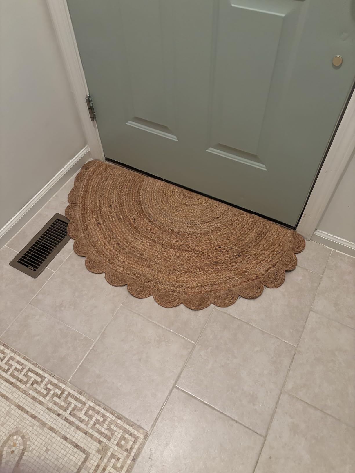 Handwoven Wool Cotton Blend Area Rug 8x10', Textured Popcorn Braided Ivory Rug, Soft Thick Farmhouse Contemporary Living Room Carpet, Neutral Modern Decorative Floor Rug customer photo 1