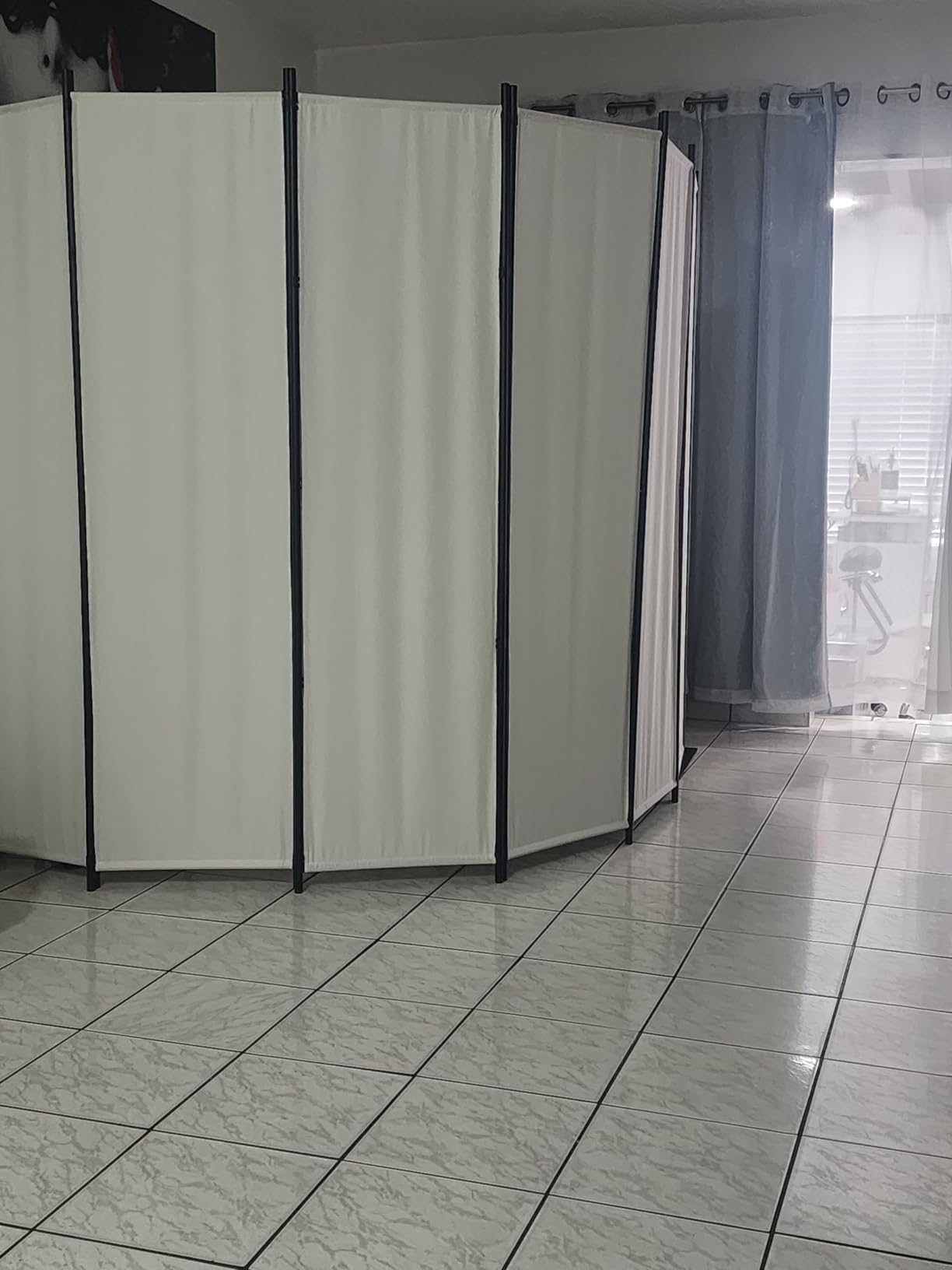 MAYOLIAH 8-Panel Black Room Divider 6ft Tall Indoor Folding Privacy Screen customer photo 1