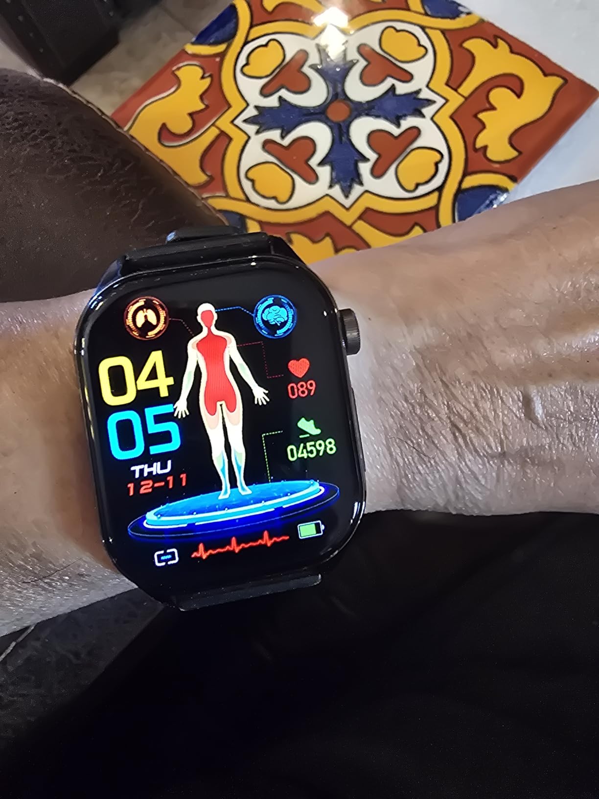 Advanced Health Smartwatch for Women Men with Real-Time Monitoring of Heart Rate, Blood Oxygen, Body Temperature, Blood Pressure, Sleep Auality and Stress Levels.Always-On Display, for Android & iOS customer photo 2