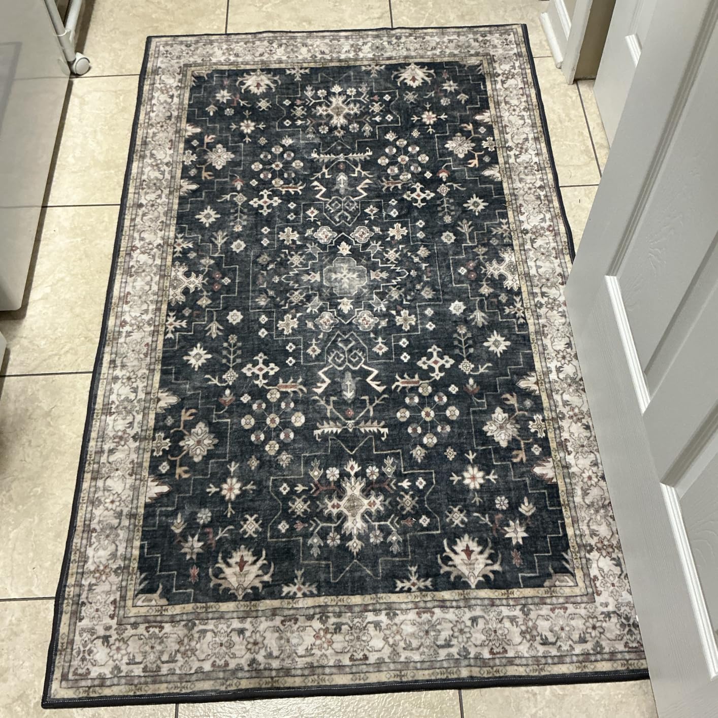 Hazo Haus Moroccan Big Rugs for Living Room - Dark Red 10x14 Area Rug for Large Bedroom, Dining Room, Washable Lightweight Low Pile Foldable Oriental Burgendy Home Décor customer photo 2