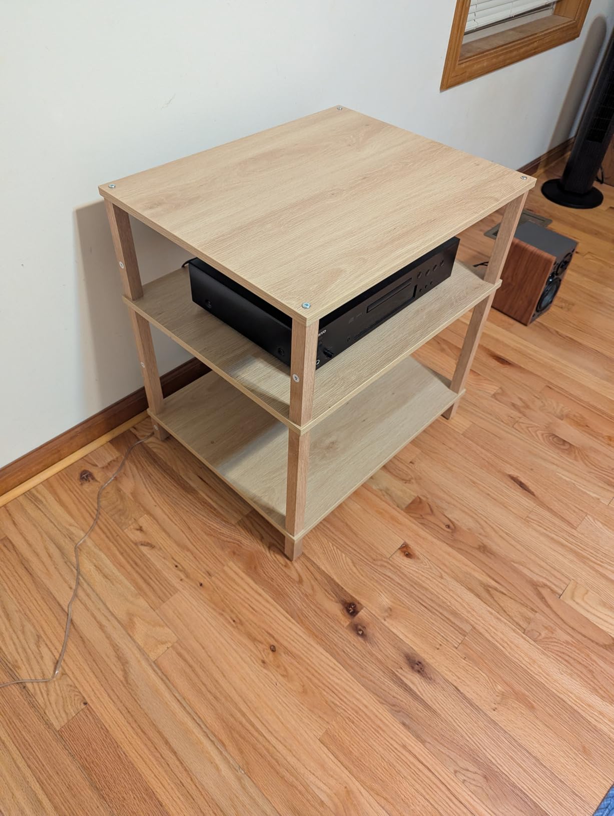 LELELINKY 4-Tier AV Media Player Stand, Brown Stereo Cabinet, Modern Stereo Cabinet, Wooden TV Stand,Game Console Shelf, Multifunctional Entertainment Center, Suitable for Home, Conference Room customer photo 1