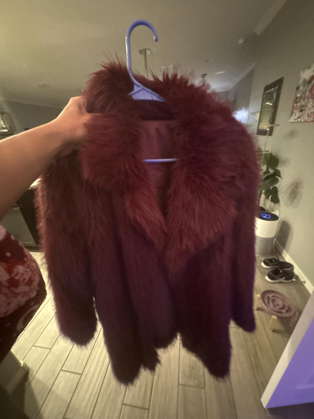 Kissonic Women Faux Fur Coat Lapel Warm Open Front Winter Outerwear customer photo 1