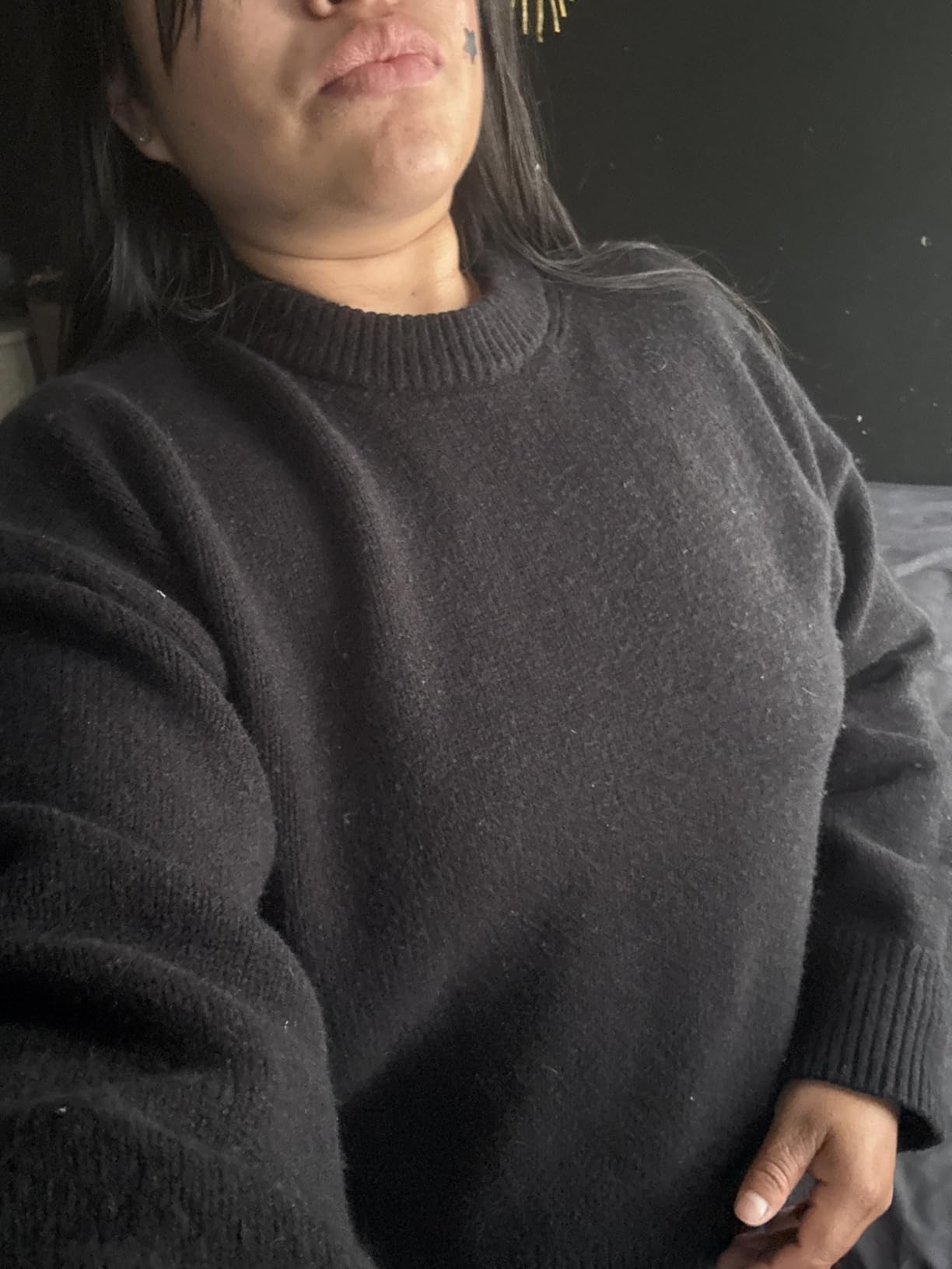 SUUKSESS Women Cashmere Blend Oversized Crew Neck Long Sleeve Pullover Sweaters customer photo 2