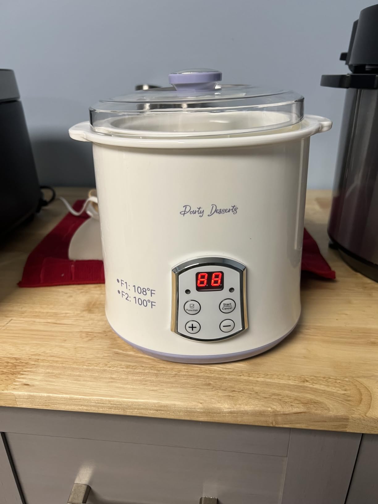 Party Dessert Electric Greek Yogurt Maker Machine with Strainer, Automatic Yogurt Maker for Home Organic Yogurt, Timer Control, BPA-free PP Lid, 2 x Inner Bucket (2 Quarts) customer photo 2