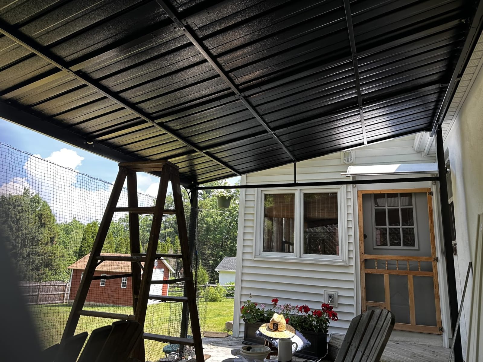 Aoxun 10' x 14' Lean to Gazebo Pergola with Sloping Roof for Patio, Black customer photo 2