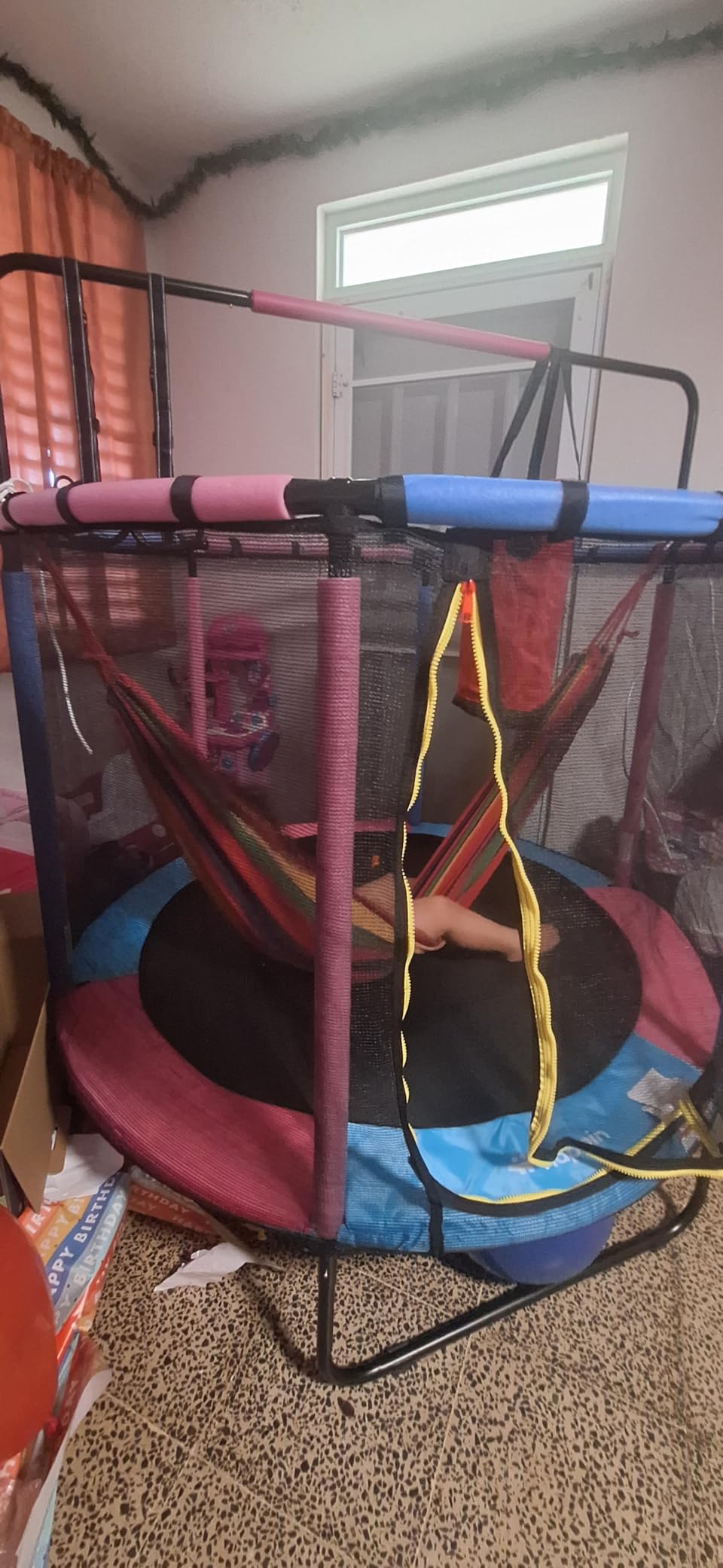 Happin® 55’’ Trampoline for Kids with Safety Enclosure, Indoor & Outdoor Toddler Trampoline, Ultra Safe Design with Multi Activity Accessories, Perfect Toddler Gift for Boys & Girls Ages 1–8 customer photo 1