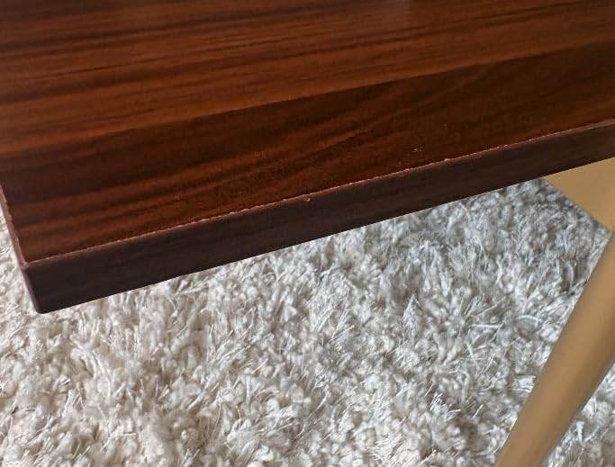 Saint Mossi Olive Glass Coffee Table for Living Room, Mid Century Modern Center Table, Surfboard Brown Glass & Coffee Brown MDF Bottom Shelf, L41xW21xH17, Gold Table Legs customer photo 2