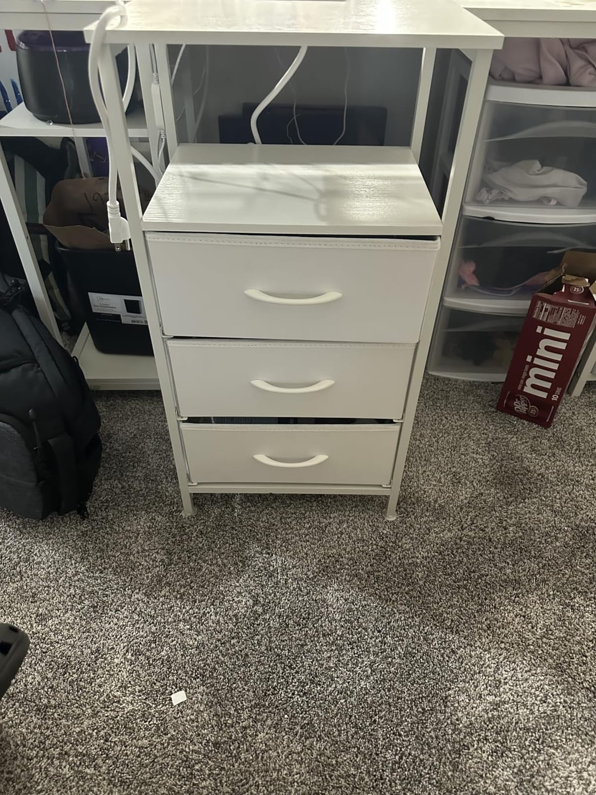 SONGMICS Nightstand with Charging Station, 2 Fabric Drawers customer photo 1