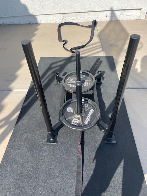 TE DEUM Weight Training Pull Sled, Fitness Strength Speed Training Sled, Steel Power Sled Workout Equipment for Athletic Exercise and Speed Improvement, Only Suitable for 2