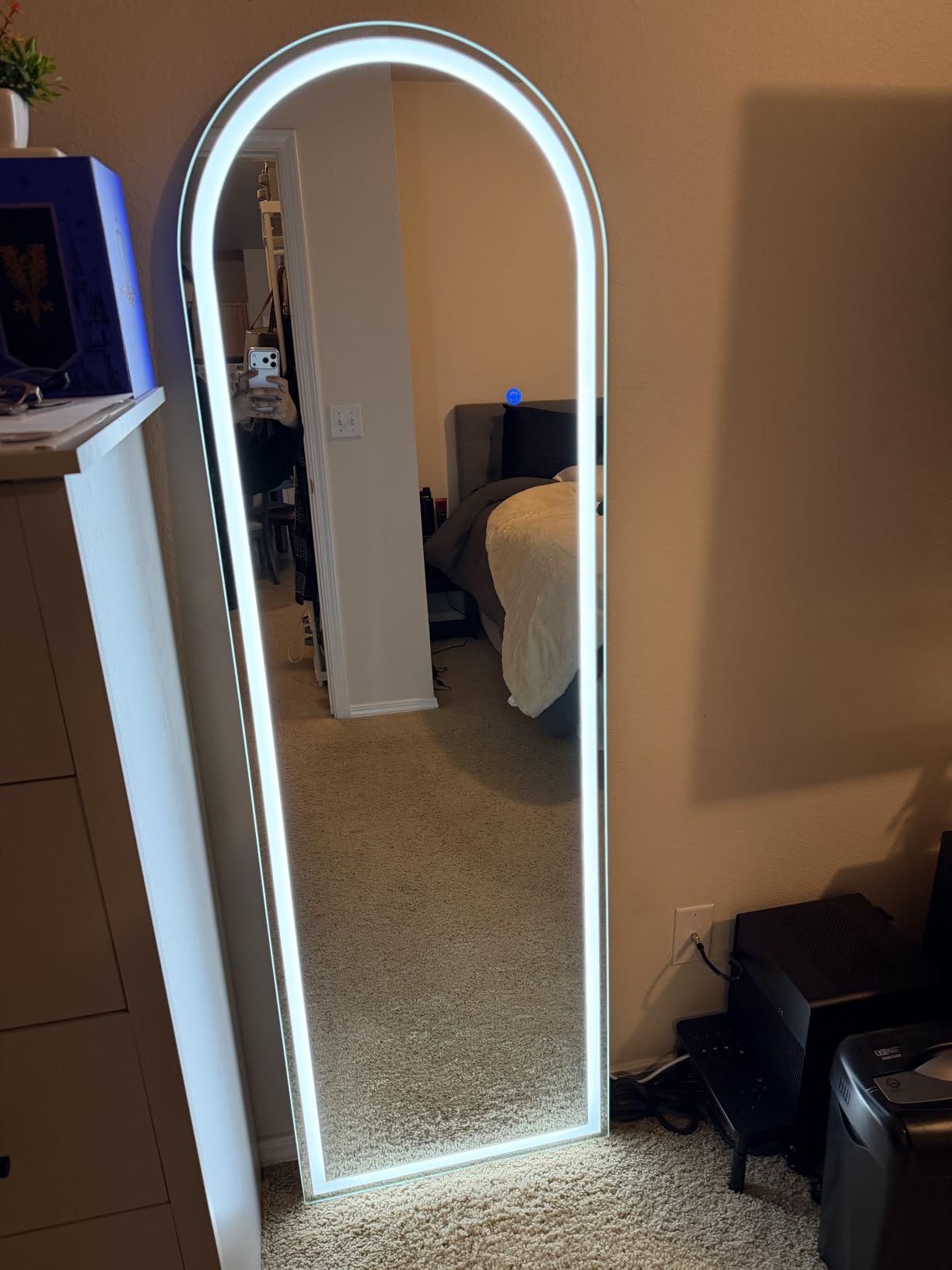 Sweetcrispy LED Arched Full Length Mirror, 63