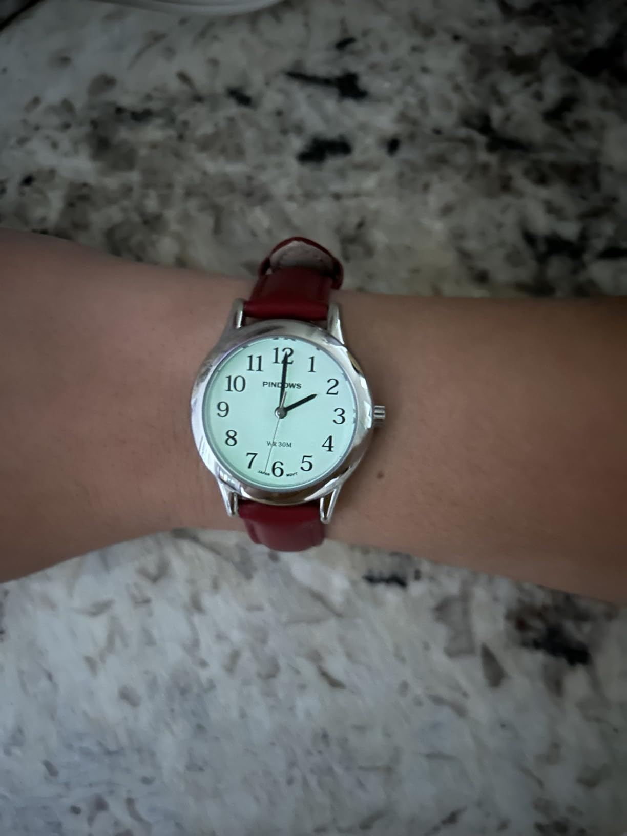 PINDOWS Small Analog Watches for Women, Ladies, Minimalist Leather Band customer photo 1