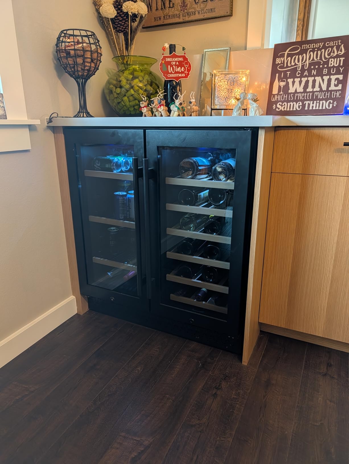 Tylza 12 Bottles Wine Fridge, Wine Cellar with Powerful Compressor, LED Touchscreen, Low-E Tempered Glass Door, Lock, Wine Cooler Refrigerator for Red, White, Champagne or Sparkling Wine, Black customer photo 2