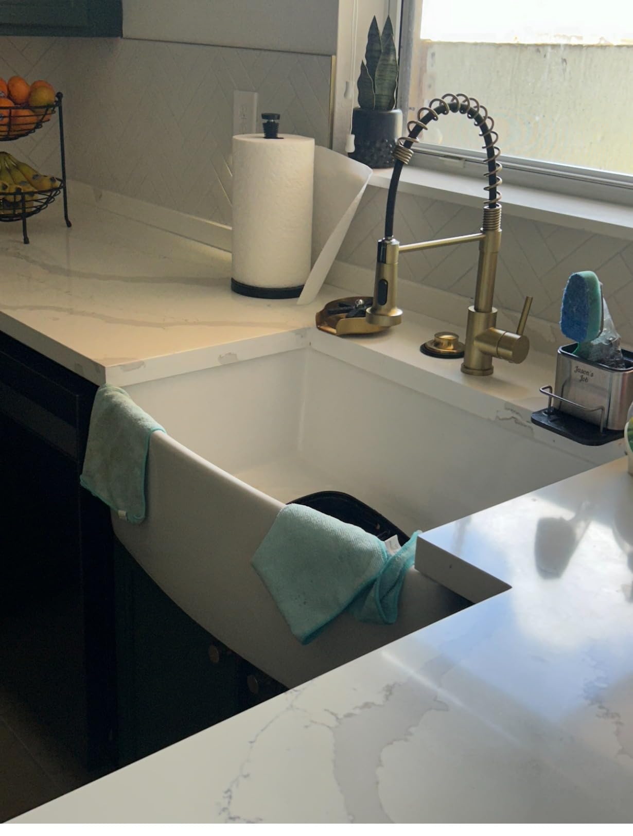 Lordear 30 Inch White Farmhouse Kitchen Sinks Apron Front Flat Fireclay 30x20 Porcelain Ceramic Farmers Single Bowl Farmer Sink Farm Sinks Basin Farm House Sink 30x20x9 Inch customer photo 2