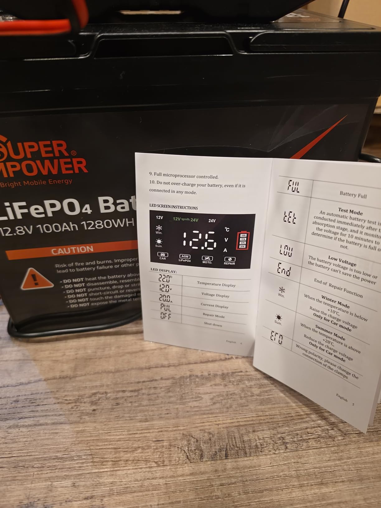 12V 100Ah LiFePO4 Battery, Group 24 Deep Cycle RV/Trolling Motor Battery customer photo 2