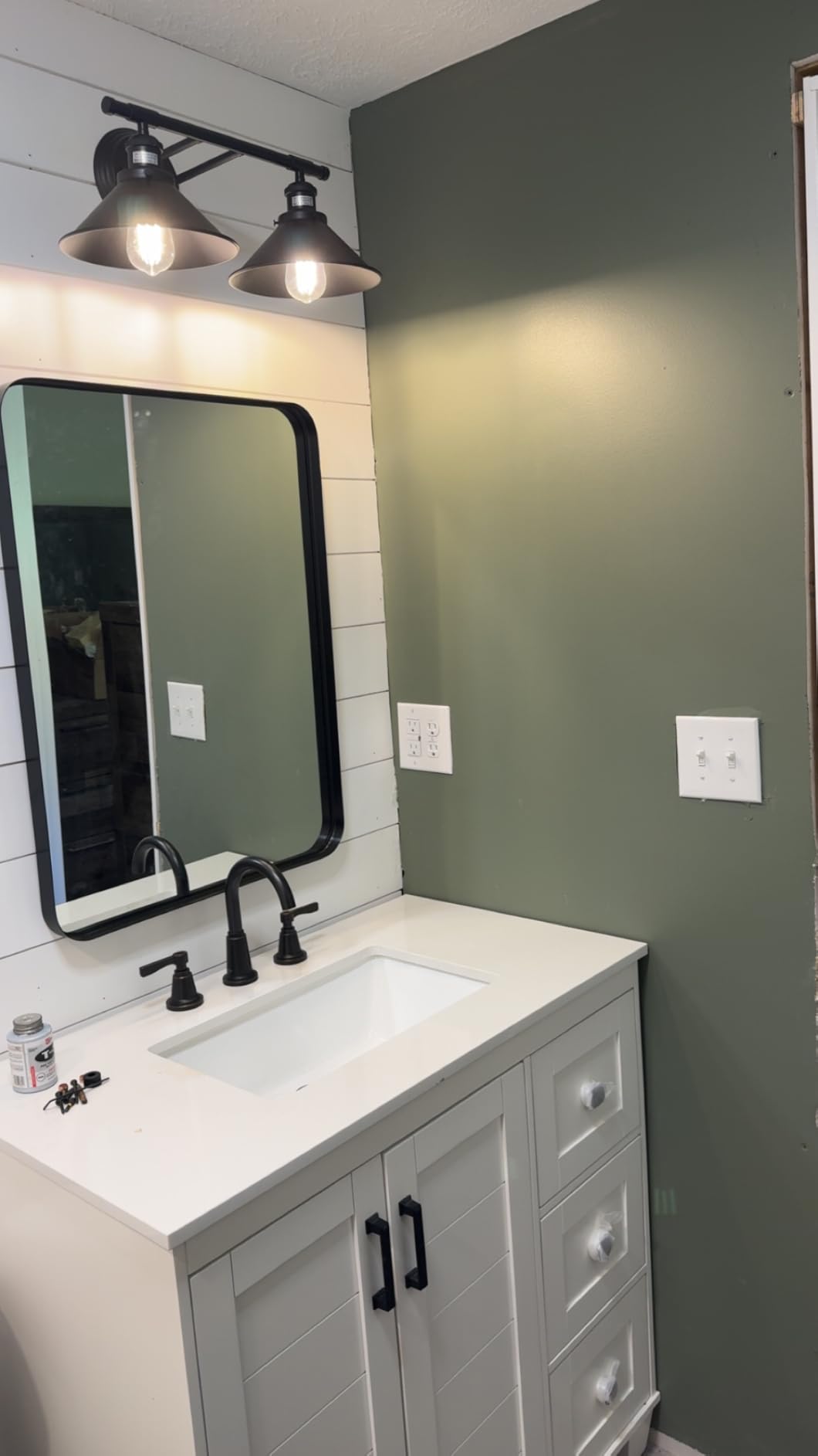 Arched Wall Mirror 38x26 Inch Gold Bathroom Vanity Mirror with Metal Frame customer photo 1