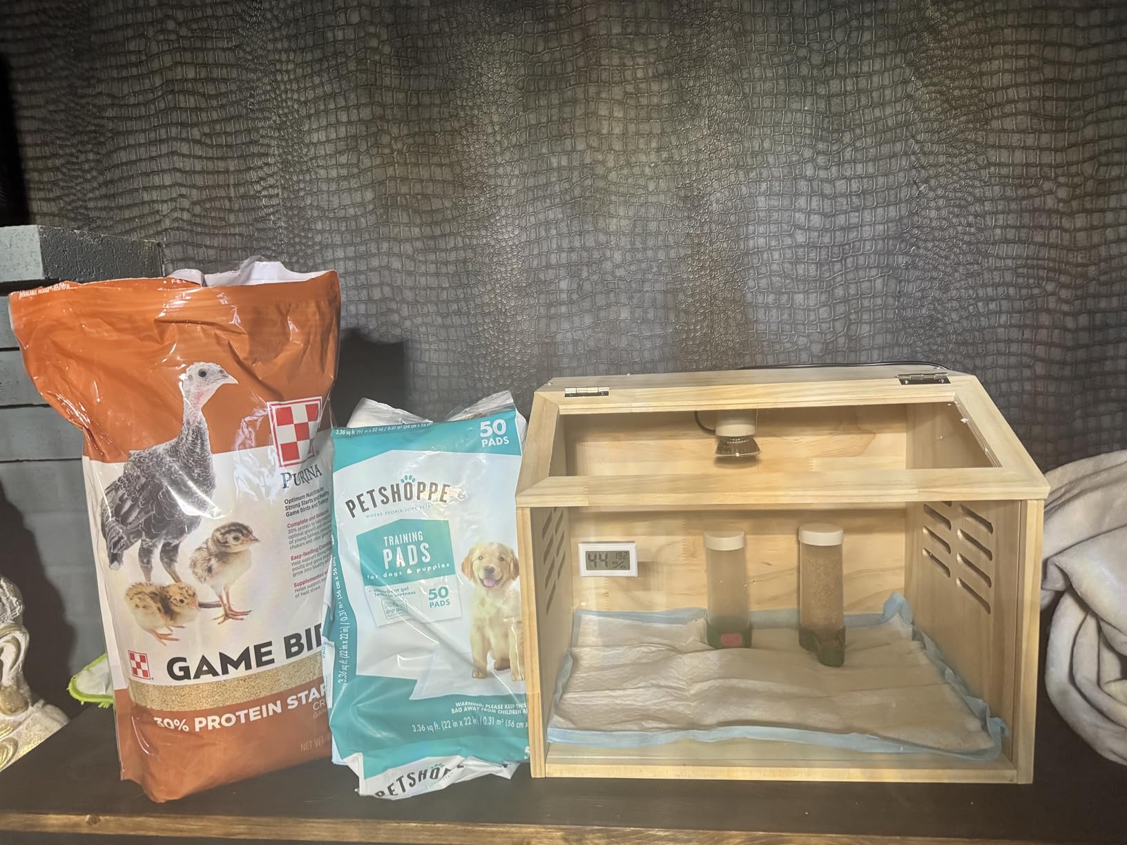 Large Wooden Chick Brooder Box with Drawers, 3 Heat Lamps and Thermostat customer photo 1
