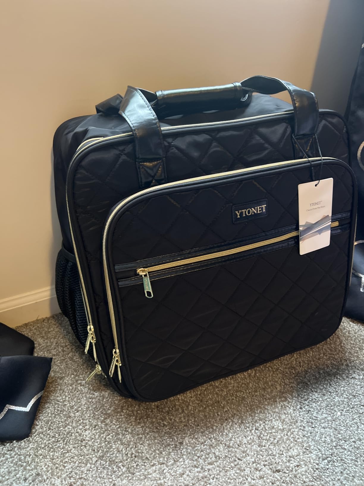 Ytonet Rolling Laptop Bag, 17.3 In Rolling Briefcase for Men Women with Accordion File Pockets, Anti Theft Laptop Bag with Wheels, Professional Roller Underseat Bag for Travel Work Teacher, Black customer photo 1