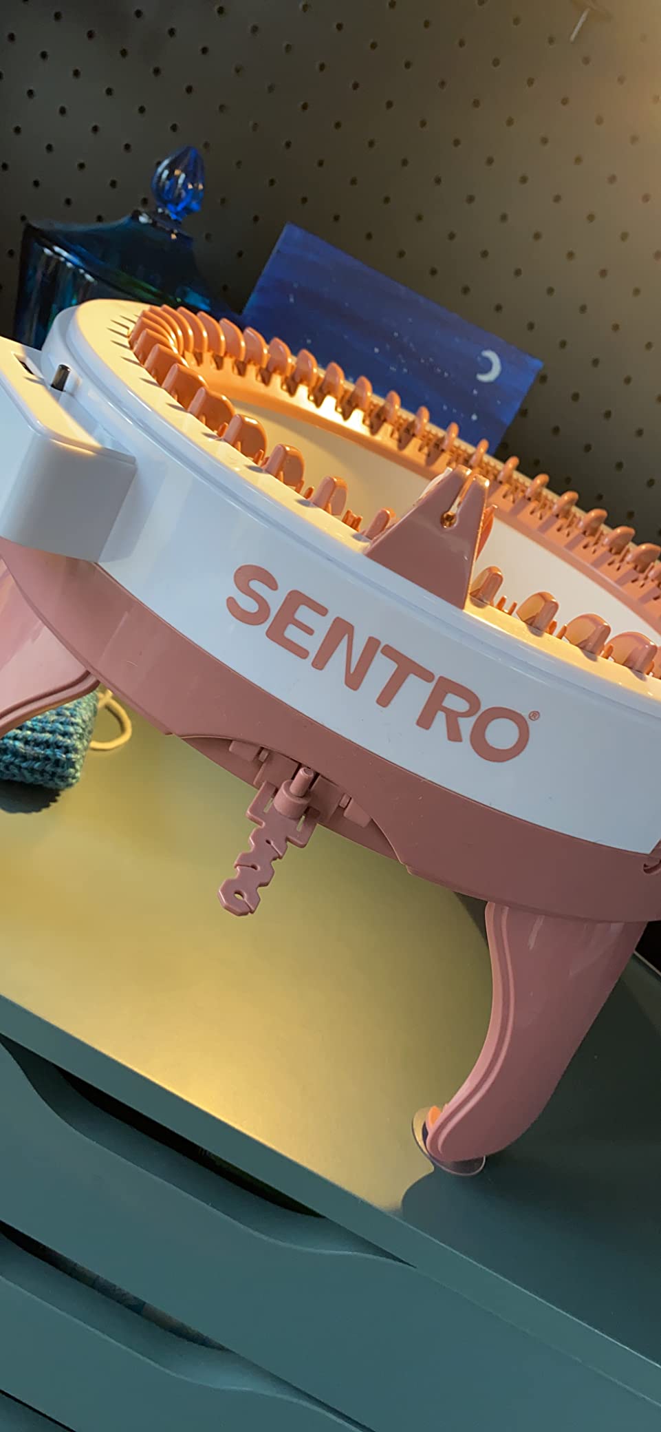 SENTRO 22 Needles Knitting Machine with Electric Adapter, Knitting Board Rotating Double Loom with Crank Handle Adapter Hex Steel Bit for Automatic Knit customer photo 2
