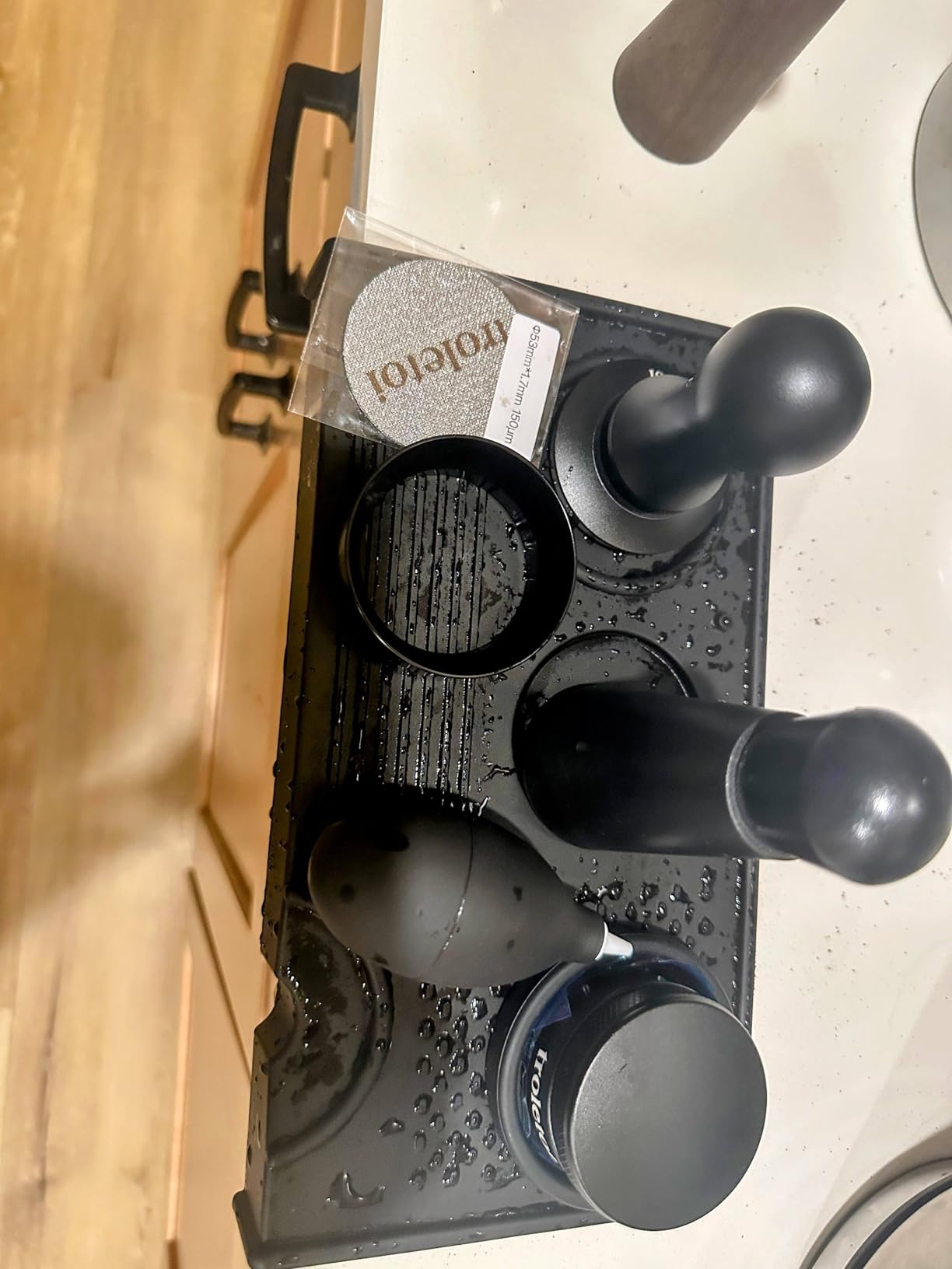 7 PCS Espresso Accessories Kit: 53.3mm Espresso Tamper, Coffee Distributor, Puck Screen, Dosing Funnel and WDT Tool, Espresso Tools Set Fits Breville 54mm Espresso Machines and Portafilters customer photo 1