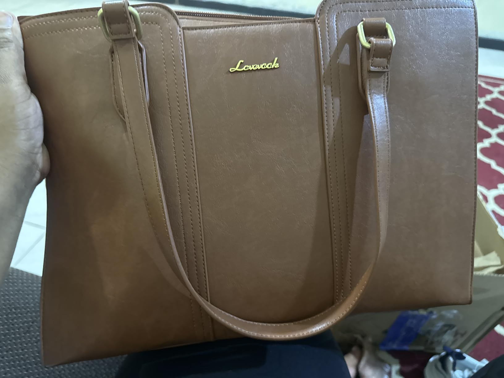LOVEVOOK Laptop Bag for Women - Waterproof Work Bag for Women & Vintage Laptop Tote Purse with Wristlet customer photo 1