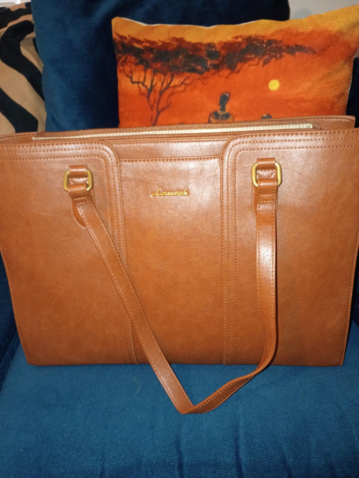 LOVEVOOK Laptop Bag for Women - Waterproof Work Bag for Women & Vintage Laptop Tote Purse with Wristlet customer photo 2