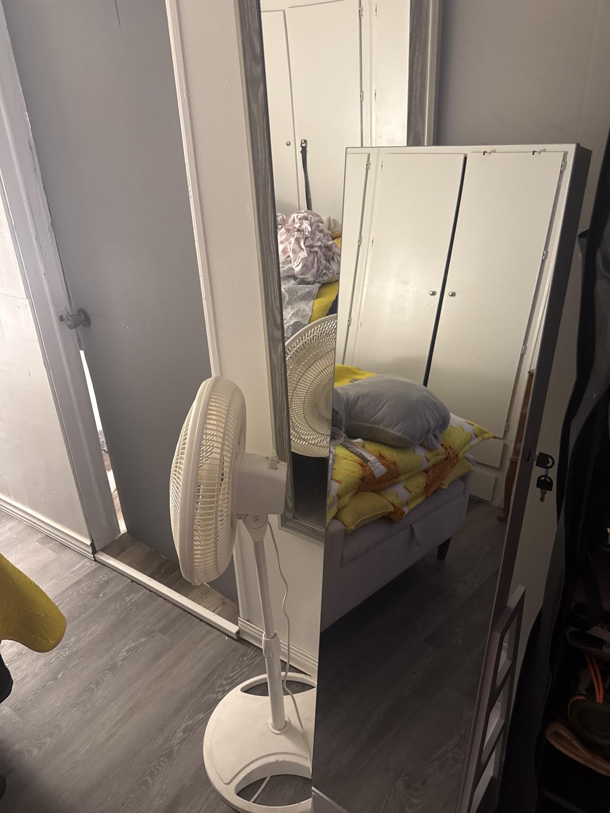 Nicetree 360° Swivel Jewelry Cabinet, Full Length Mirror, Lockable customer photo 1
