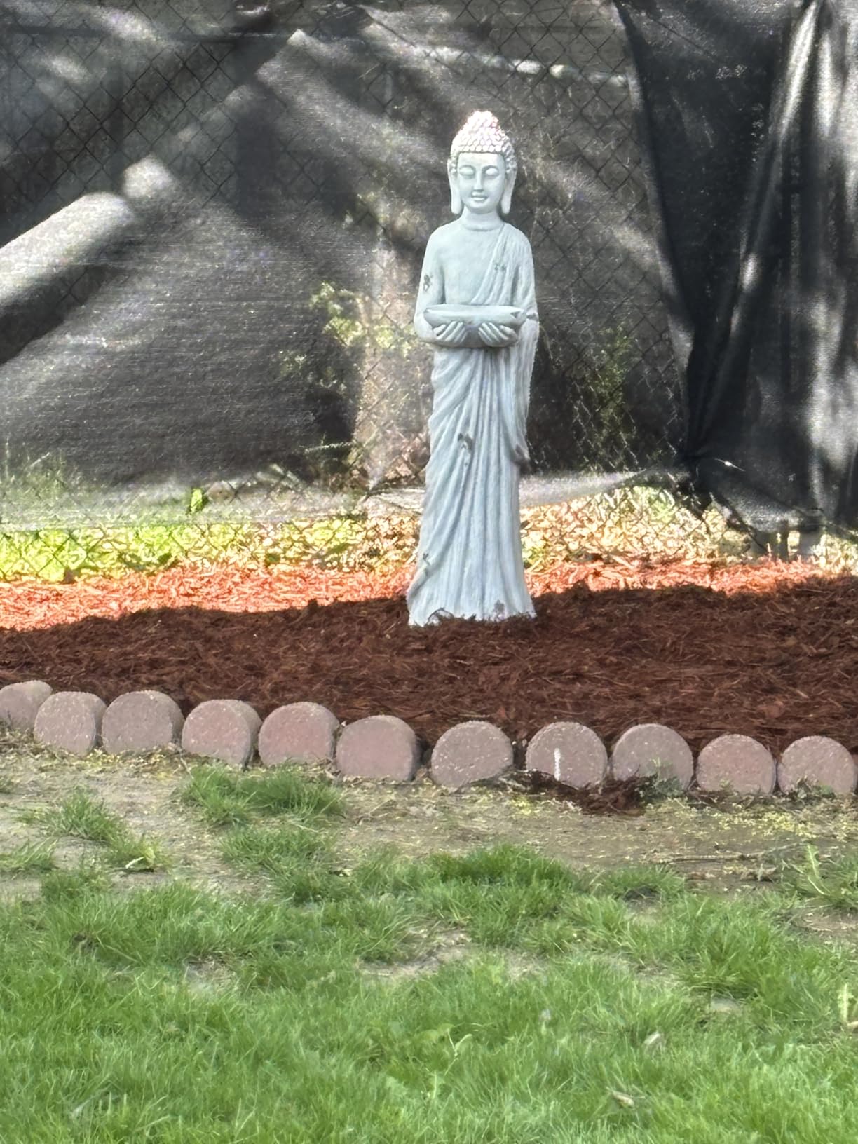 Extra-Large Buddha Statue Outdoor, 42 in Asian Decor with Birdfeeder customer photo 2