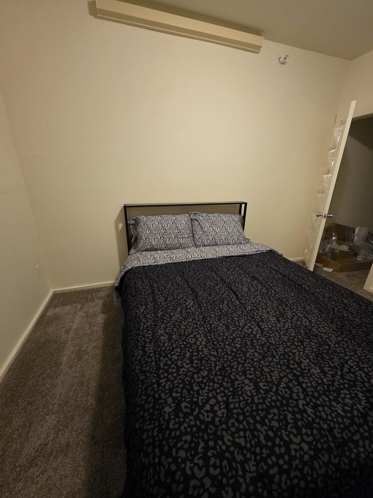 Queen Bed Frame with Charging Station, LED Lights, 2 Drawers, Rustic Brown customer photo 1