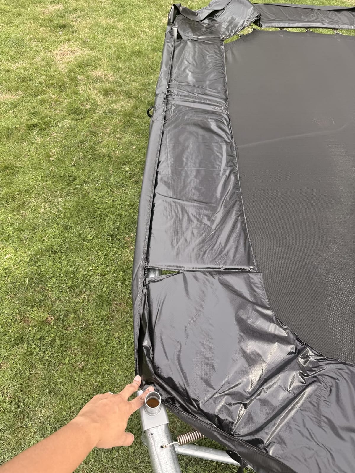 AOTOB 8×14 FT Rectangle Trampoline - Perfect Outdoor Trampoline for Kids - Gymnastics Style Tranpoline with Enclosure Net - Supports Up to 440 lbs(Black) customer photo 2