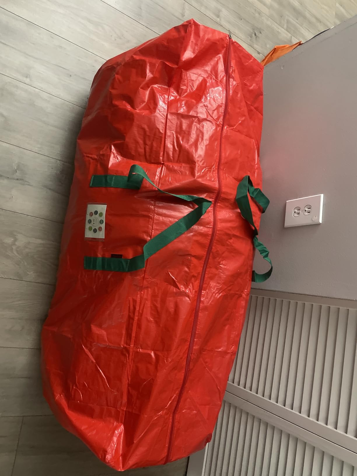 KRYSTY Durable Large Christmas Tree Storage Bag,Fits Up to 9 ft Artificial Trees,Heavy Duty Zipper&Reinforced Handles For Christmas Tree Bag,Protects Against Dust,Moisture & Damage,Red customer photo 2