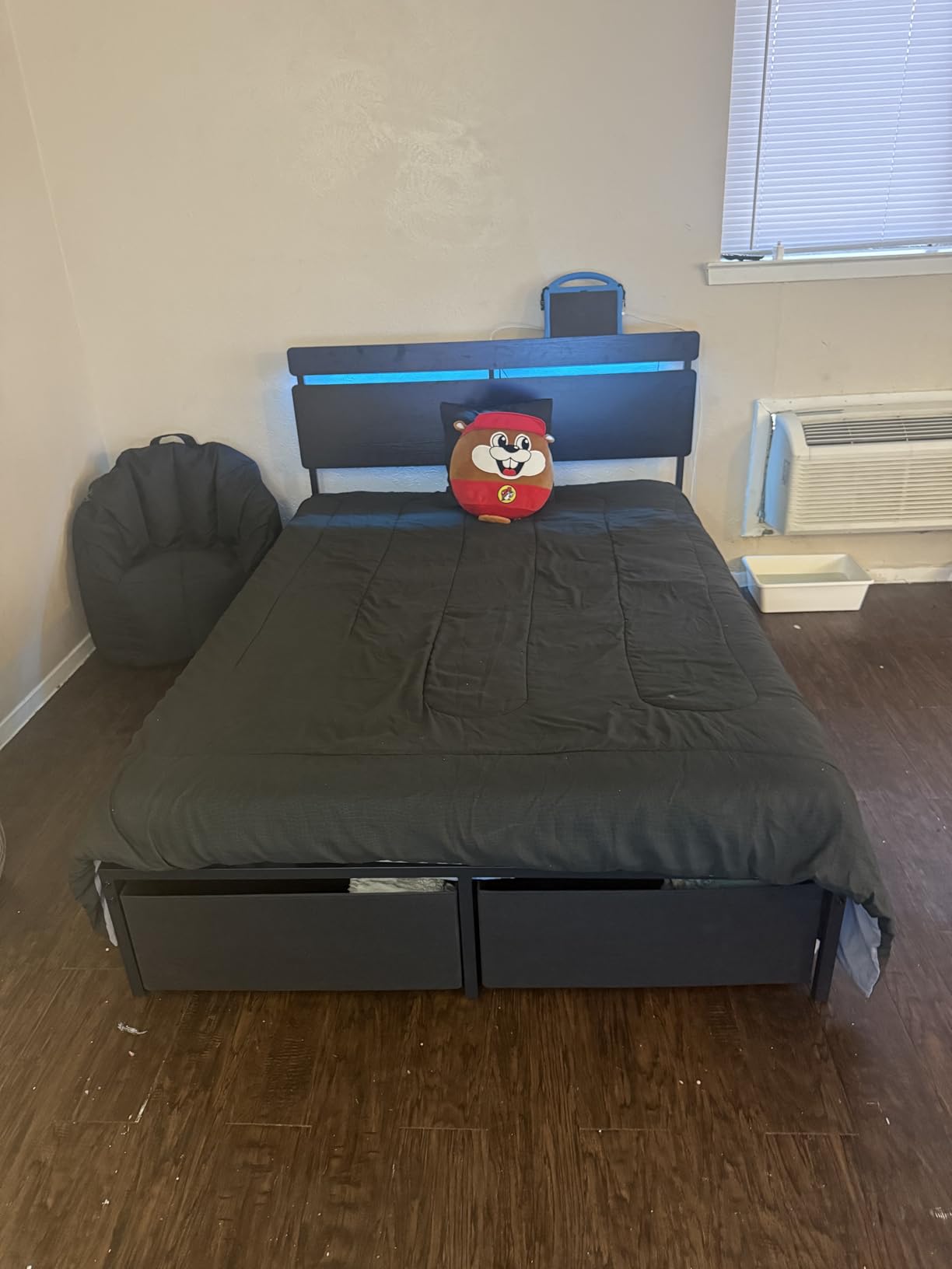 Forestell Queen Bed Frame with Wood Headboard,2 Storage Drawers & Shelf customer photo 1