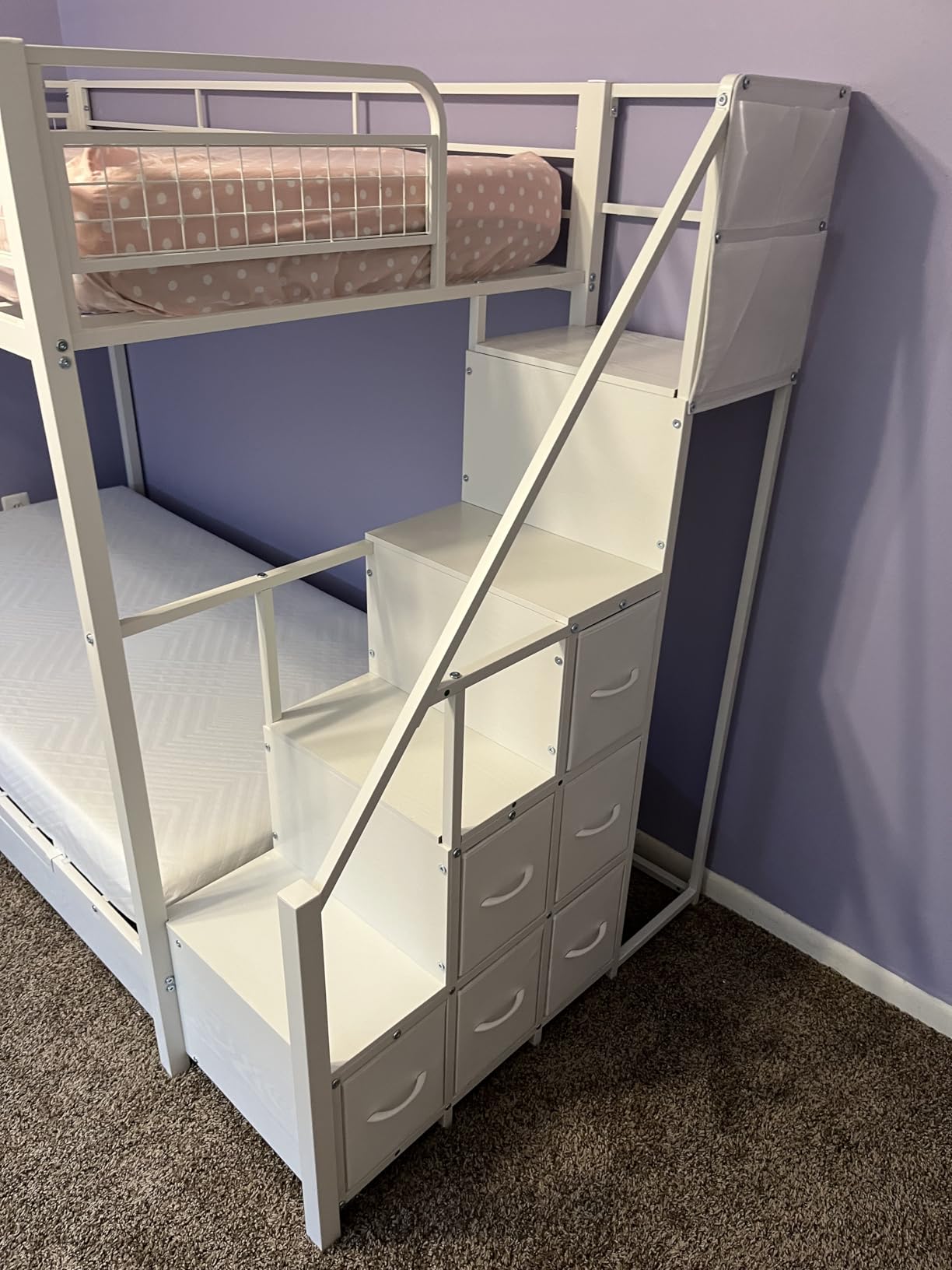 BTHFST Bunk Bed Twin Over Twin with Stairs, Storage Drawers and LED Lights customer photo 1