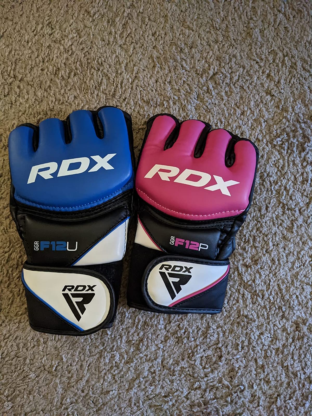 RDX MMA Gloves Grappling Sparring, Maya Hide Leather, Boxing Gloves Men Women Muay Thai Martial Arts Training, Half Finger Adjustable Mitts Wrist Support Kickboxing Cage Fighting Punching Bag Workout customer photo 1